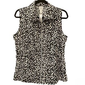 Chico's Black and White Patterned Vest